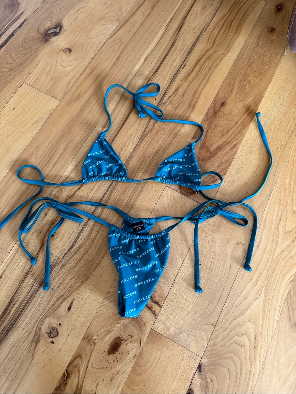 Brazzers Blue Logo String Bikini - Women Swim Two-Piece